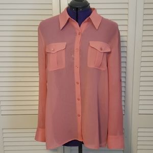 Evan Picone, blouse Pink, size large,